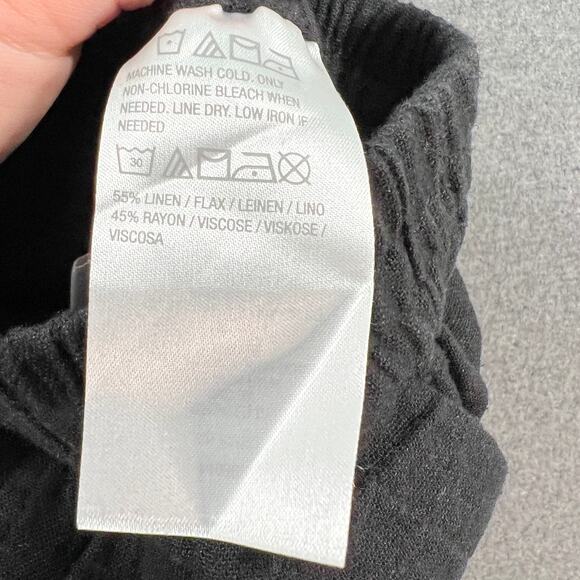 Susan Graver Petite Pure Easy Linen Utility Crop Pant Black, Petite XX-Small - Picture 11 of 11